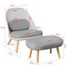 SoBuy FST63-HG Sillón con Taburete Reposapiés Gris