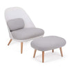 SoBuy FST63-HG Sillón con Taburete Reposapiés Gris