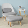 SoBuy FST63-HG Sillón con Taburete Reposapiés Gris