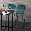 SoBuy FST90-Bx2Set de 2 taburetes de Bar con Respaldo y Reposapiés Azul