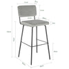 SoBuy FST90-DGx2Set de 2 taburetes de Bar con Respaldo y Reposapiés Gris