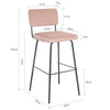 SoBuy FST90-Px2 Set de 2 taburetes de Bar con Respaldo y Reposapiés Rosa