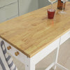 SoBuy FWT50-WN Mueble de bar 2 Taburetes y 1 Mesa Blanco/Natural