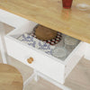 SoBuy FWT50-WN Mueble de bar 2 Taburetes y 1 Mesa Blanco/Natural