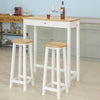 SoBuy FWT50-WN Mueble de bar 2 Taburetes y 1 Mesa Blanco/Natural