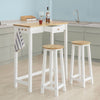 SoBuy FWT50-WN Mueble de bar 2 Taburetes y 1 Mesa Blanco/Natural