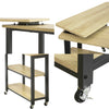 SoBuy FWT83-N Mesa auxiliar con ruedas y 2 estante Forma de L