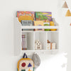 SoBuy KMB46-W Librería infantil de Pared con 3 Compartimentos y 3 Ganchos