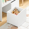 SoBuy KMB65-W Librería Infantil con 4 Estantes y 2 Cajas con Ruedas
