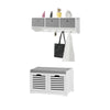 SoBuy FSR23-K-W+FRG282-WMueble recibidor Zapatero con Perchero Gris+Blanco