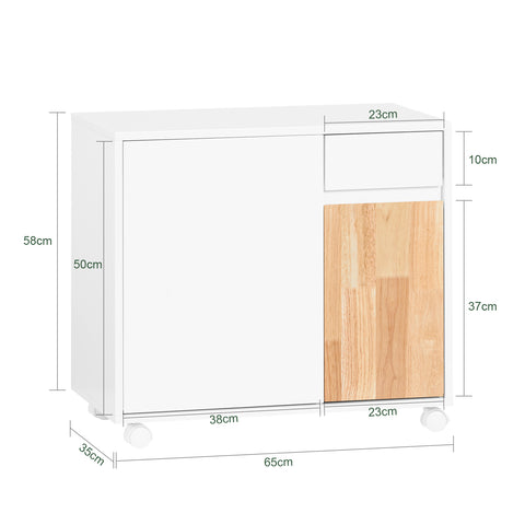 SoBuy ASK04-WN Mueble de Oficina con Ruedas 65 x 58 x 35 cm