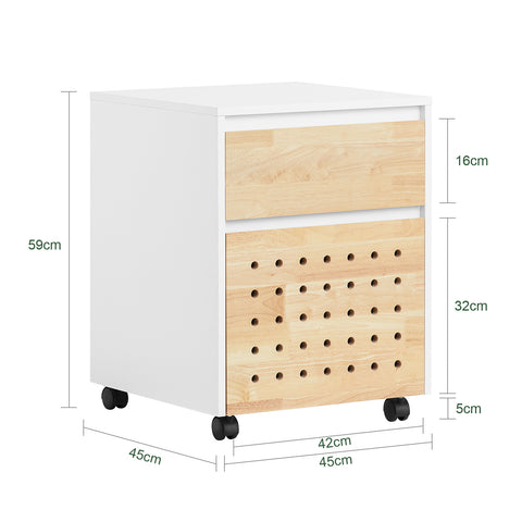 SoBuy ASK06-WN Soporte para Impresora con 2 Cajones 4 Ruedas Multifuncional