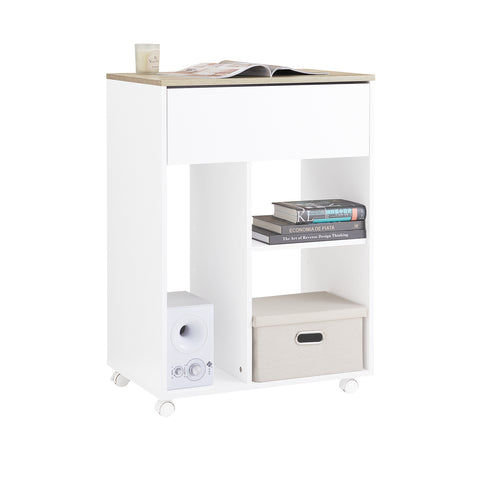 SoBuy ASK10-WN Soporte para Impresora con Ruedas 63x42x88 cm Blanco