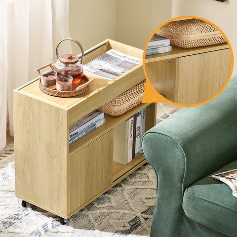 SoBuy FBT152-N Mesa Auxiliar con ruedas L70 x P30 x H60 cm