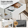 SoBuy FRG258-II-W Mesita de Noche con 2 cajones y Estante Blanco 45 x 38 x 55 cm