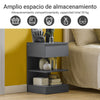 SoBuy FBT49-HGx2 Set de 2 Mesitas de Noche con 1 cajón y 2 estantes Gris