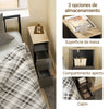 SoBuy FBT149-SCH Mesita de Noche Estrecha 20cm con 2 Cajones + Compartimento Negro