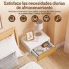SoBuy FBT174-E-WN Mesita Flotante con lámpara de Sensor de Movimiento extraíble y cajón
