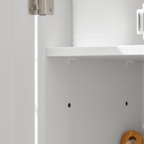 Estante de banheiro estreita SoBuy BZR106-W com 1 porta, 1 gaveta e 3 prateleiras