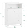Pré-venda-SoBuy BZR107-W Armário de banheiro com 1 porta, 1 prateleira e 3 gavetas