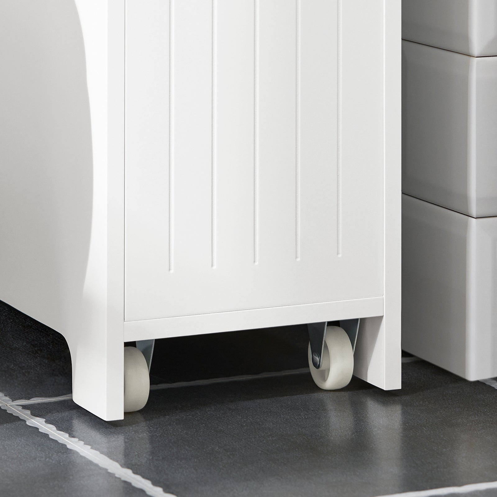 Estantería Organizadora De Bambú Con 3 Cestos Blancos - Para Baño, Cocina, Espacios Pequeños