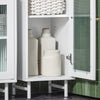 Armário de banheiro alto SoBuy BZR118-W com 2 prateleiras e 2 portas de vidro