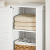 Armário de coluna para banheiro SoBuy BZR124-W com 1 cesto para roupas sujas