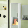 Pré-venda-SoBuy BZR137-GR Móveis de coluna de banheiro com 1 cesto para roupas sujas verde