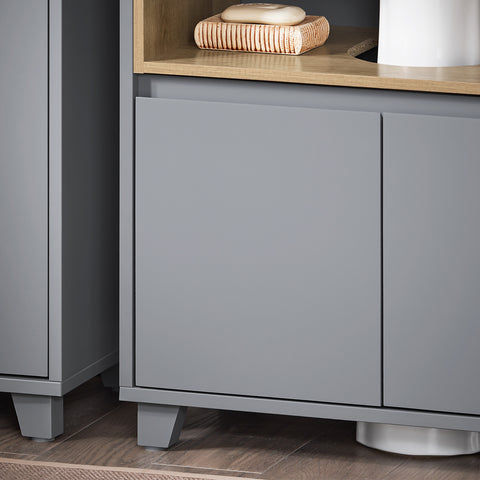 SoBuy BZR148-DG Mueble para Debajo del Lavabo con 2 Puertas y 1 Estante
