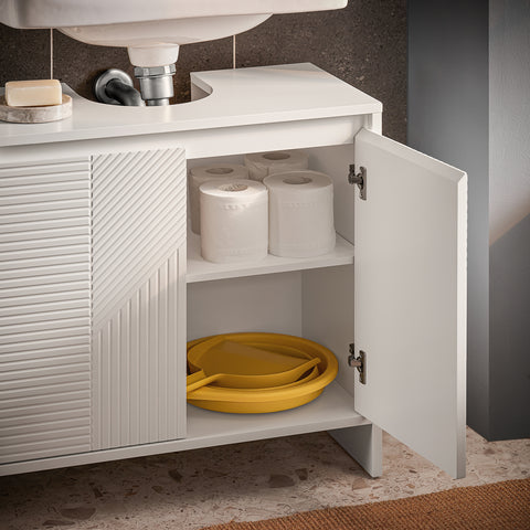 Preventa-SoBuy BZR157-W Mueble para Debajo del Lavabo con 2 Puertas Blanco