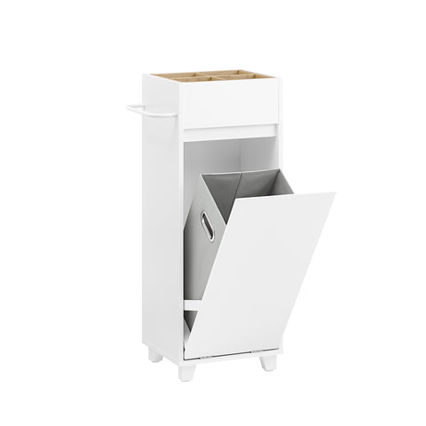 SoBuy BZR159-W Armario Auxiliar con 1 cesto Estanterías de Baño Blanco