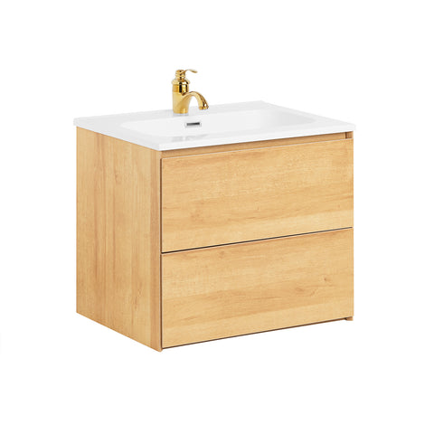 SoBuy BZR174-N Armario con Lavabo Armario Colgante con 2 Cajones y 1 Lavabo 61 x 46 x 54 cm