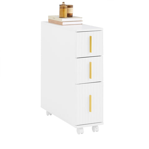 SoBuy BZR183-W Mueble de baño Portarrollos de Papel higiénico con Ruedas