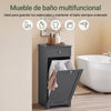 SoBuy BZR21-II-DG Mueble Baño con Cesto Ropa Sucia y Cajón Gris 40x38x90cm
