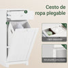 SoBuy BZR21-II-W Cesto para Ropa Sucia con un cajón Blanco
