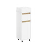 SoBuy BZR225-WN Mueble Auxiliar Estrecho con Ruedas Armario de Baño con Cajón y Puerta Blanco