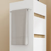 SoBuy BZR225-WN Mueble Auxiliar Estrecho con Ruedas Armario de Baño con Cajón y Puerta Blanco