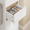 SoBuy BZR225-WN Mueble Auxiliar Estrecho con Ruedas Armario de Baño con Cajón y Puerta Blanco