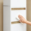 SoBuy BZR225-WN Mueble Auxiliar Estrecho con Ruedas Armario de Baño con Cajón y Puerta Blanco