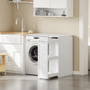 SoBuy BZR229-W Mueble lavadora y secadora con puerta Armario para lavadora con cajón Blanco