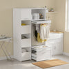 SoBuy BZR230-W Mueble para lavadora y secadora con puertas Blanco 66x60.5x186 cm