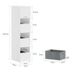 SoBuy BZR232-W Armario Multiusos de Baño Blanco Mueble Lavadero Alto y Estrecho 60x40x186.4 cm