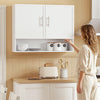 SoBuy BZR233-W Armario de pared colgante blanco con puertas 90x70x28.5 cm