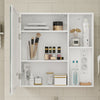 SoBuy BZR239-E-W Armario con Espejo para Baño Blanco con Luz LED Táctil 60x15.5x60 cm