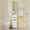 SoBuy BZR240-E-W Mueble Columna de Baño Alto y Estrecho Blanco 30x30x180.5 cm