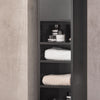 Armário de coluna de banheiro SoBuy BZR34-SCH com 2 portas e 1 gaveta preta