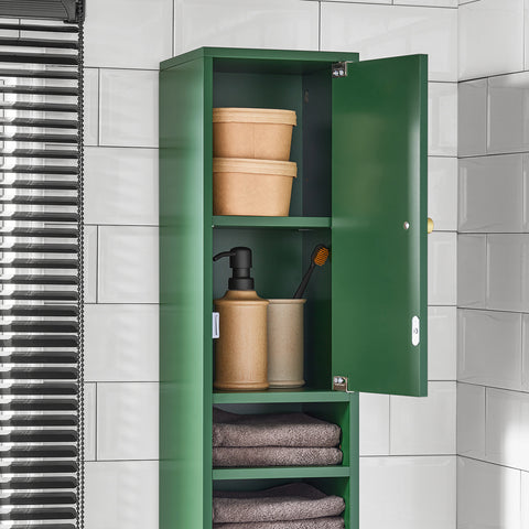 Preventa-SoBuy BZR34-SY Mueble Columna de Baño con 5 Estantes Verde