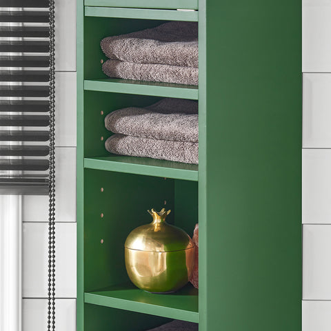 Preventa-SoBuy BZR34-SY Mueble Columna de Baño con 5 Estantes Verde