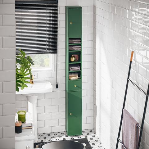 Preventa-SoBuy BZR34-SY Mueble Columna de Baño con 5 Estantes Verde