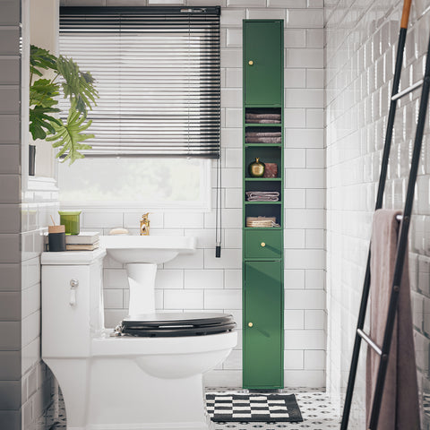 Preventa-SoBuy BZR34-SY Mueble Columna de Baño con 5 Estantes Verde